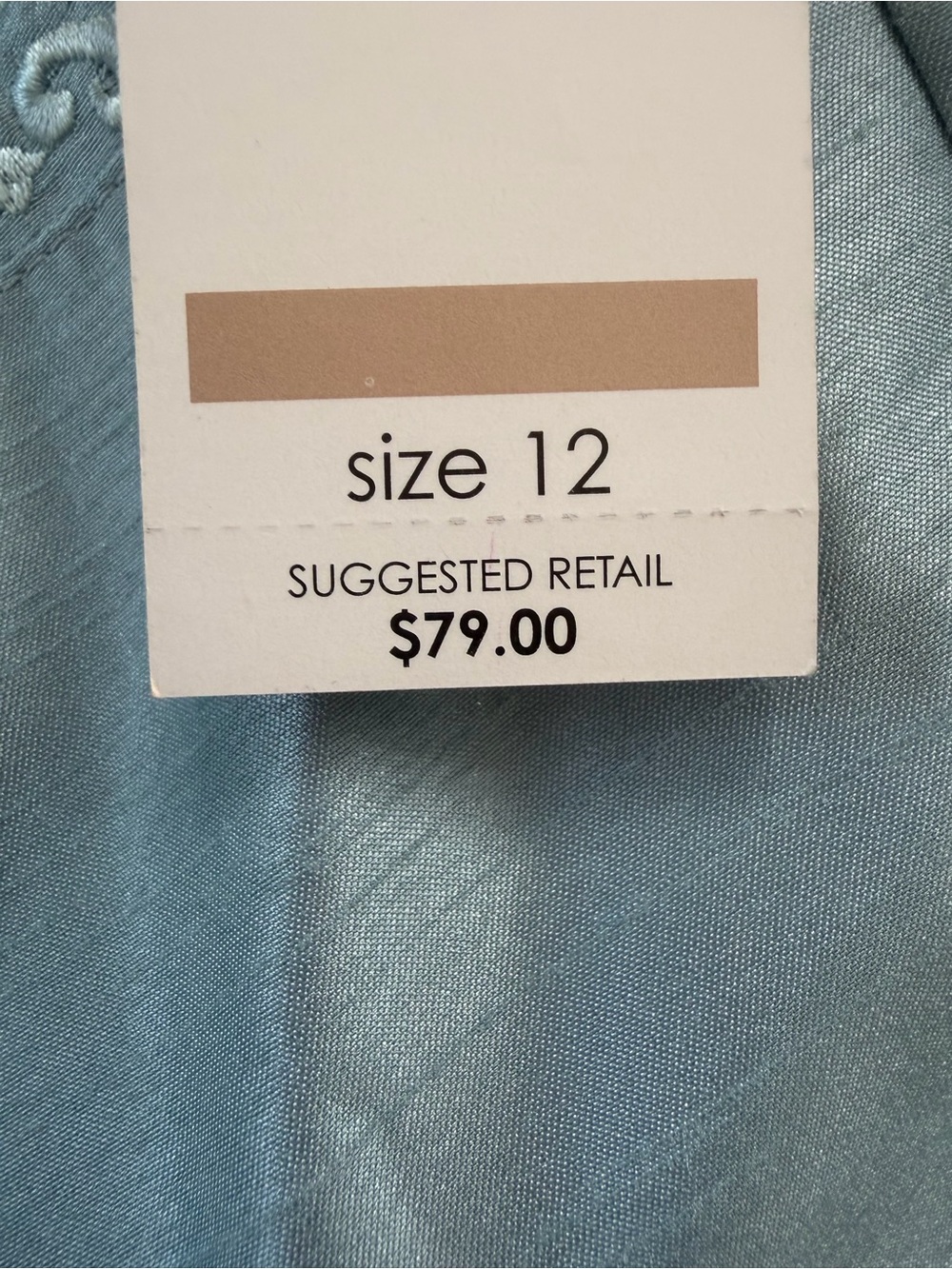 Leslie Fay Watery Blue Shantung Embroidered Sheath Dress size 12 - Picture 4 of 5